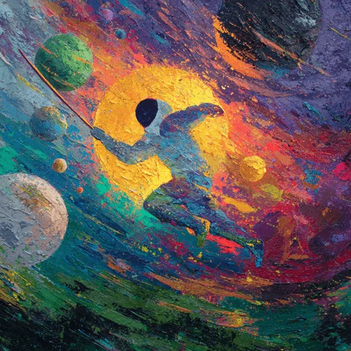 Explorador Galáctico con Espada Antorcha en la Tierra