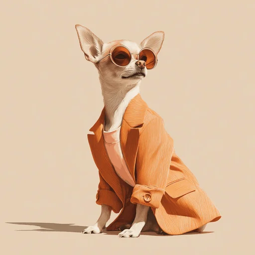 Chihuahua Seguro con Blazer Naranja