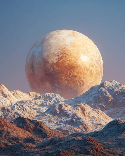 Planeta Masivo Similar a Venus Sobre Terreno Rocoso