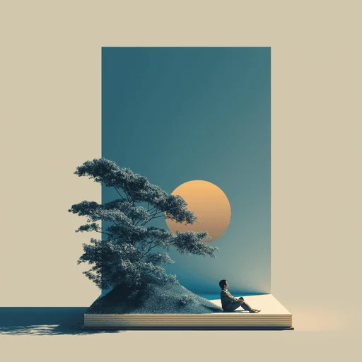 Ilustración Minimalista de Beethoven Tocando el Piano