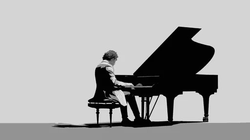 Ilustración Minimalista de Beethoven Tocando el Piano