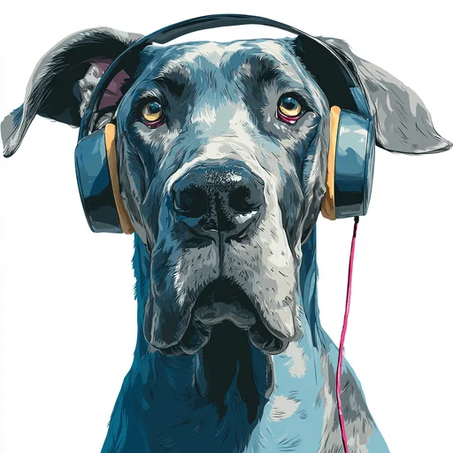 Bichón Frisé con Auriculares Rosados