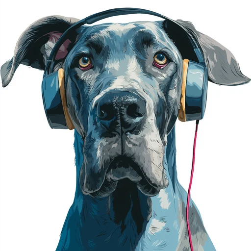 Bichón Frisé con Auriculares Rosados