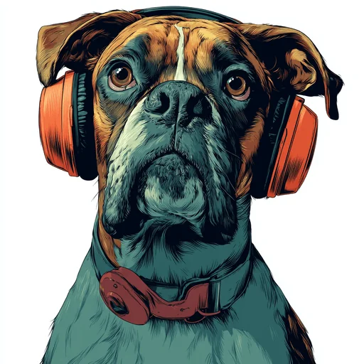 Bichón Frisé con Auriculares Rosados