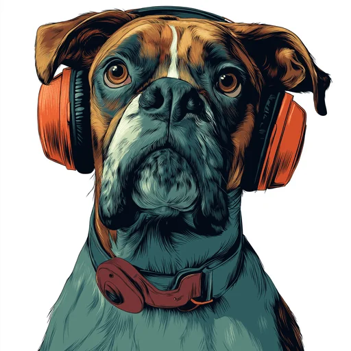 Bichón Frisé con Auriculares Rosados