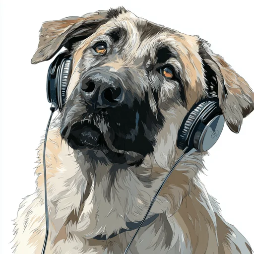 Bichón Frisé con Auriculares Rosados