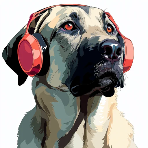 Bichón Frisé con Auriculares Rosados