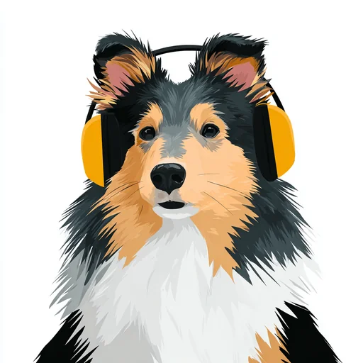 Bichón Frisé con Auriculares Rosados