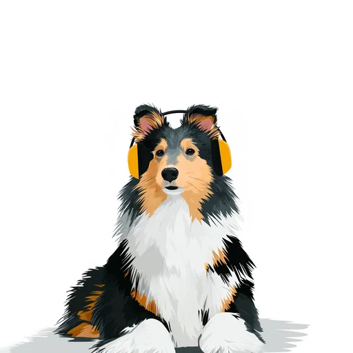 Bichón Frisé con Auriculares Rosados