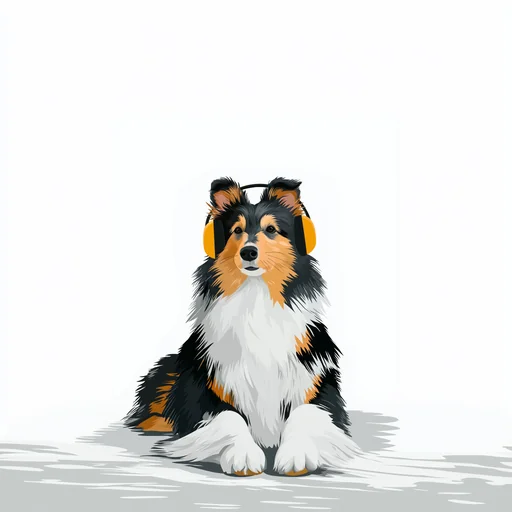 Bichón Frisé con Auriculares Rosados