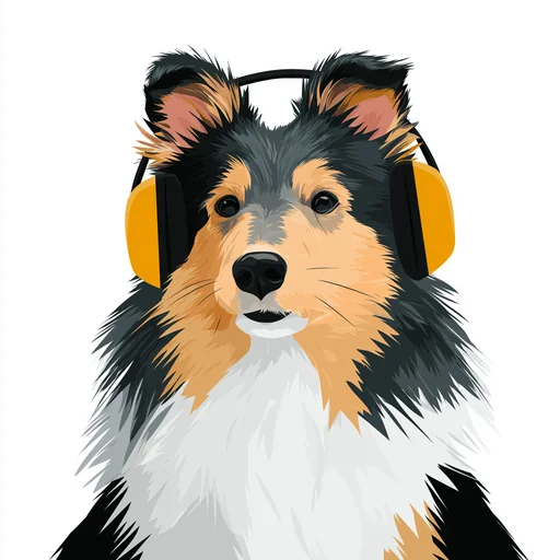 Bichón Frisé con Auriculares Rosados