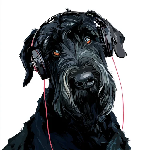 Bichón Frisé con Auriculares Rosados