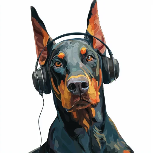 Bichón Frisé con Auriculares Rosados