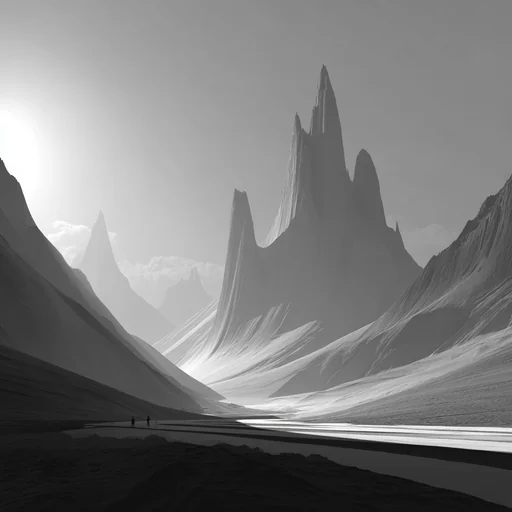 Desierto Monótono del Submundo con Altas Montañas