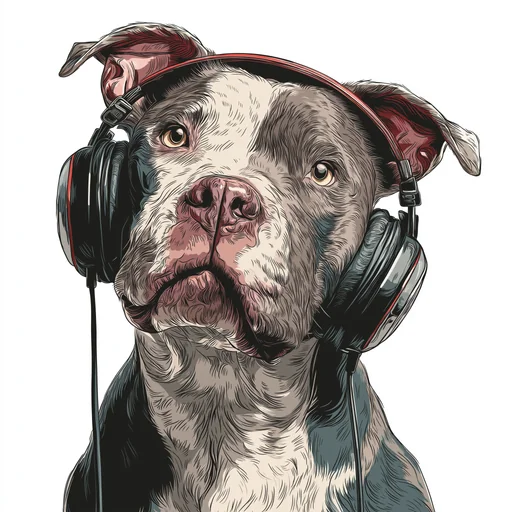 Bichón Frisé con Auriculares Rosados