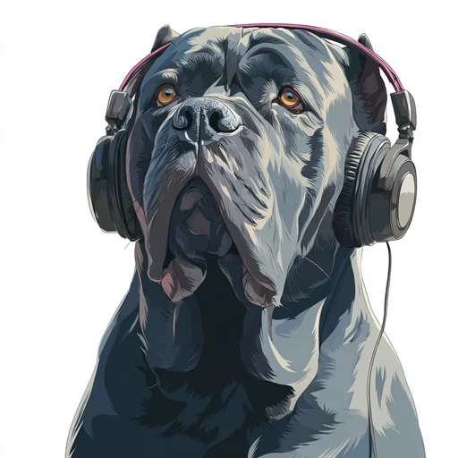 Bichón Frisé con Auriculares Rosados