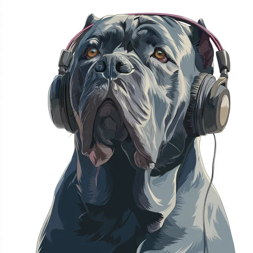 Bichón Frisé con Auriculares Rosados