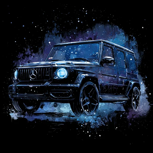 Arte Digital del SUV Mercedes-Benz G-Class Negro