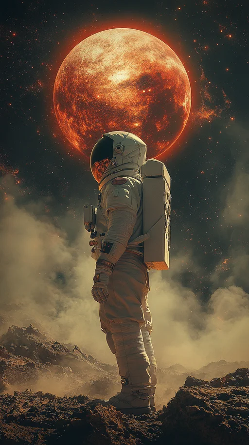 Astronauta en un Paisaje Desértico Alienígena