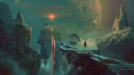 Retrato Cyberpunk con Fondo Rojo