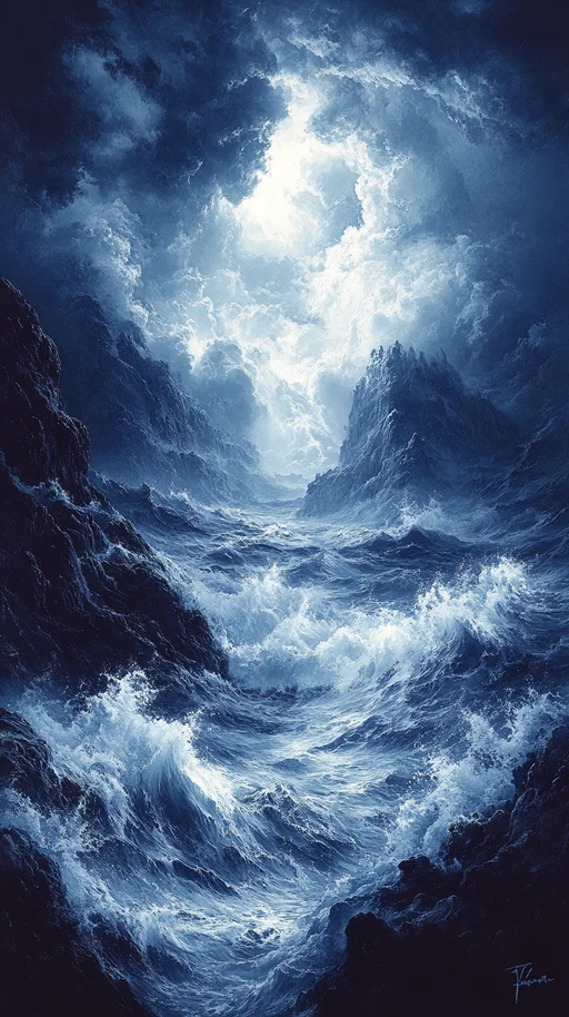 Choque Dramático del Océano con Acantilados Irregulares